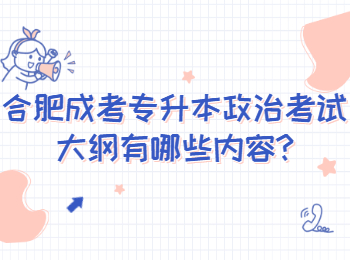 合肥成考專升本政治考試大綱