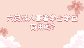 六安成人高考學士學位有用嗎