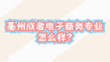 亳州成考電子商務(wù)專業(yè)怎么樣