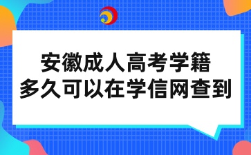 安徽成人高考多久可以在學信網查到